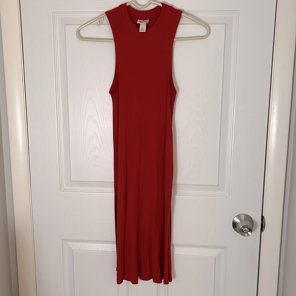 Burnt Orange Sleeveless Mini Dress
